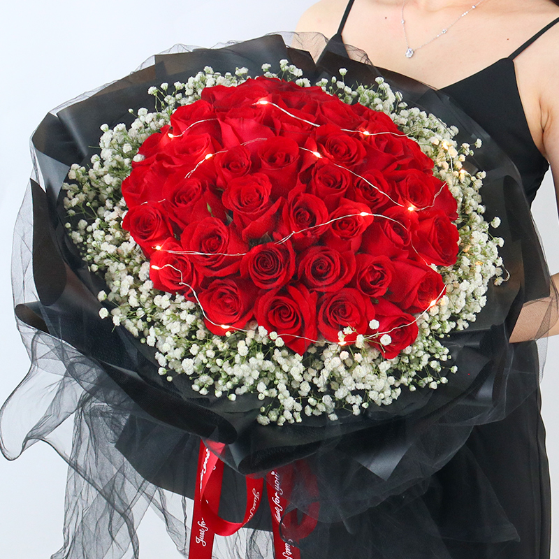 广东韶关市浈江区武江区曲江区鲜花店同城配送七夕情人节玫瑰花束