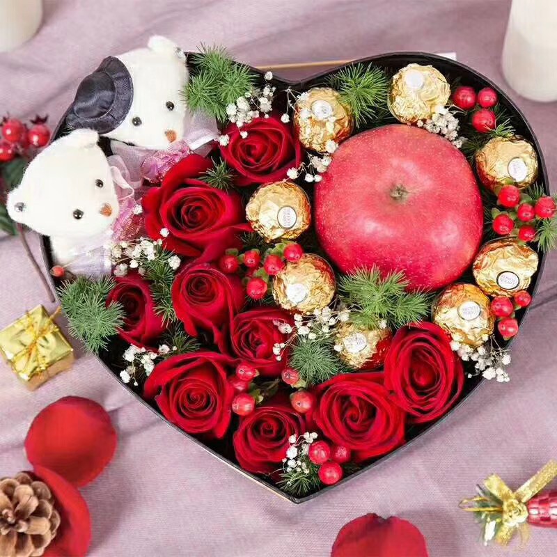 圣诞节平安夜苹果礼盒花束鲜花速递同城配送汉中市城固洋县西乡县