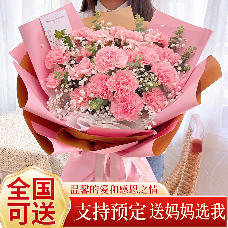 母亲节康乃馨花束鲜花速递河北沧州市任丘市河间市泊头市同城配送