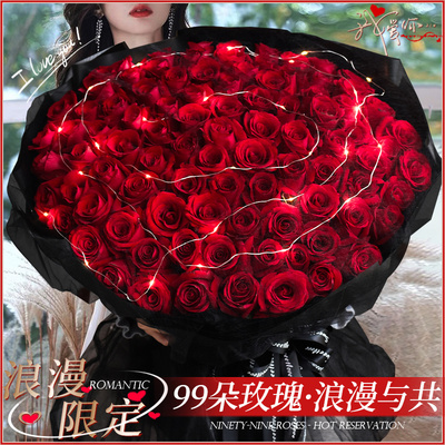 送女友生日鲜花速递黑龙江哈尔滨市道里区南岗区同城配送玫瑰花束
