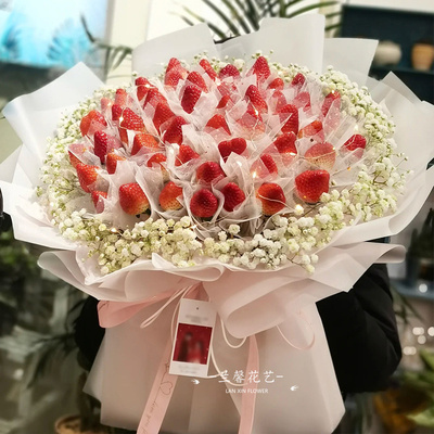 圣诞节平安夜草莓花束江苏常州市钟楼区金坛溧阳市鲜花店同城配送