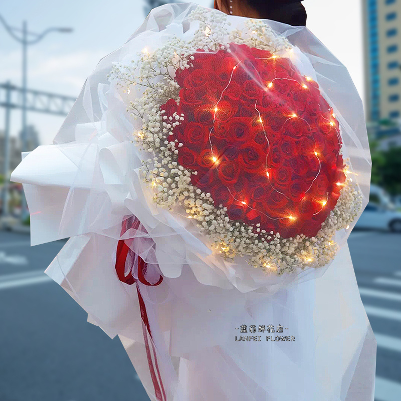 河北省张家口市桥西桥东宣化区鲜花店同城配送七夕情人节玫瑰花束