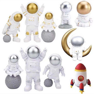 太空宇航员飞船火箭生日蛋糕装饰插牌摆件儿童银河系宇宙星球插件