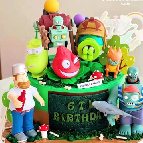 植物大战僵生日蛋糕装饰摆件