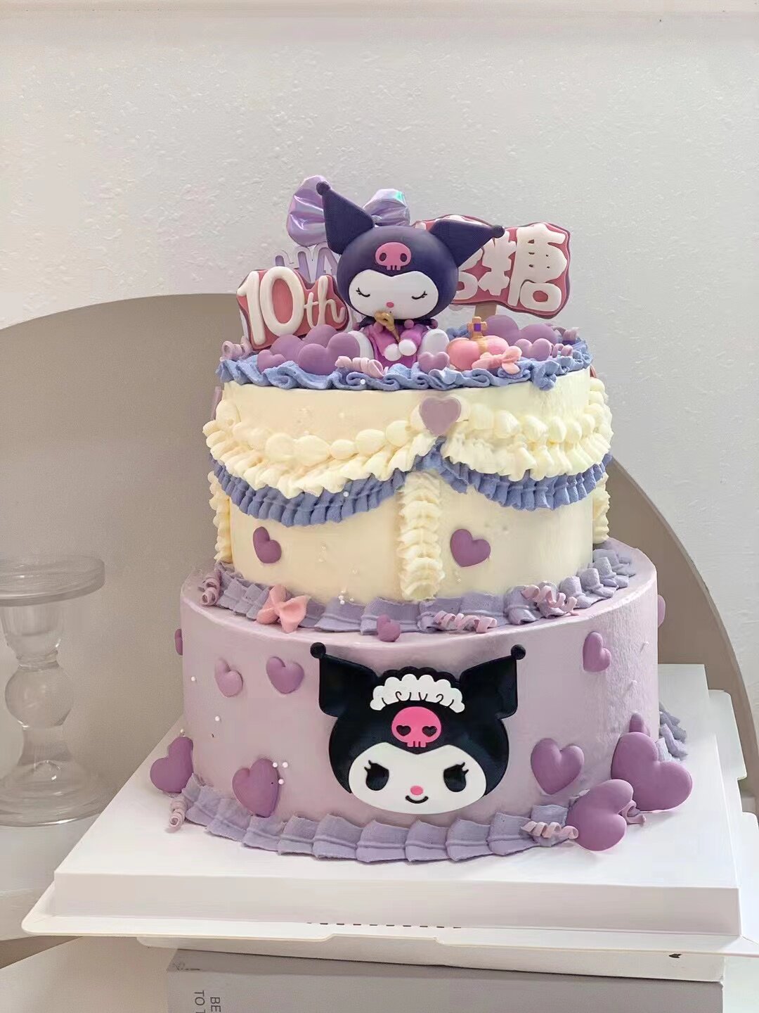 三丽鸥库洛米心动礼物蛋糕装饰手办公仔摆件女孩生日礼物祖国版