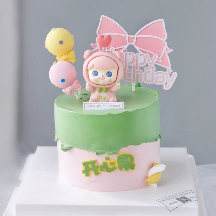 网红开心宝宝创意卡通可爱守护娃娃蛋糕摆件 烘培装饰品