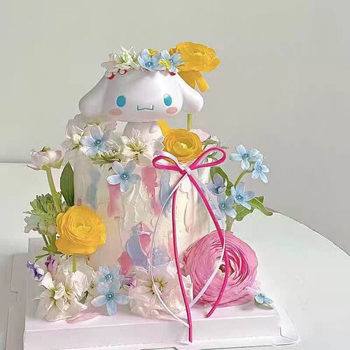 网红卡通玉桂狗蛋糕装饰摆件儿童生日大耳狗甜品台烘焙装扮插件
