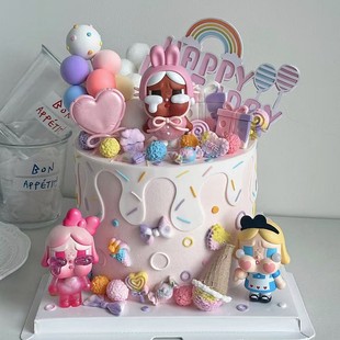 哭娃宝掉眼泪玩偶蛋糕装饰摆件可爱卡通儿童周岁男孩女孩生日甜品