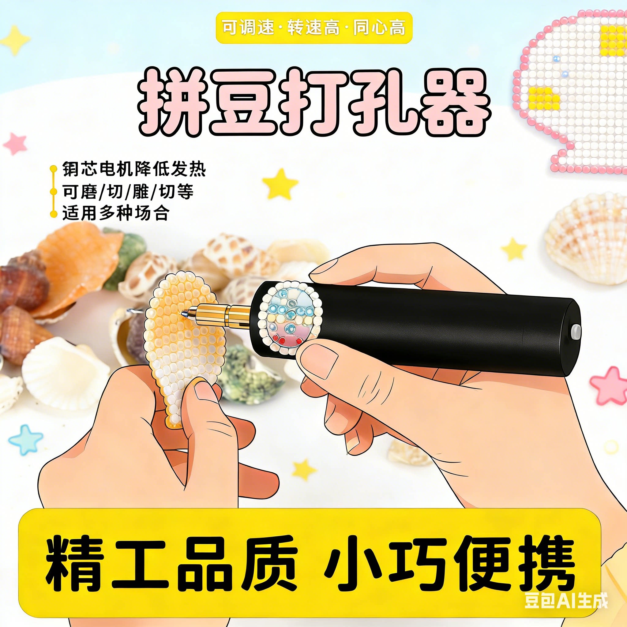 拼豆打孔器小孔1mm萌粒笔专用DIY图片