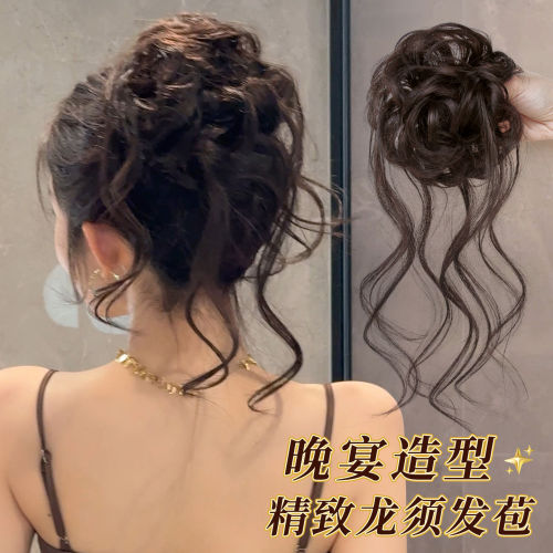 高级感气质花苞丸子头假
