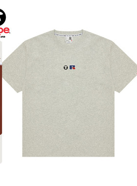 Aape联名RUSSELL男装秋冬经典徽章美式复古短袖T恤9786XAP