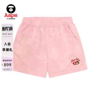 Aape旗舰店女装 D623XXQ 心型猿人徽章潮流迷彩休闲短裤