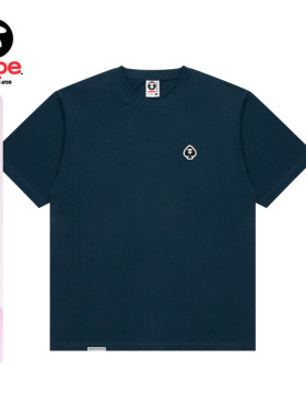 Aape旗舰店男装25春夏扑克猿人徽章简约宽松潮流短袖T恤1599XXO