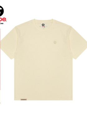 Aape旗舰店男装春夏简约猿人徽章纯色潮流短袖T恤1413XXM