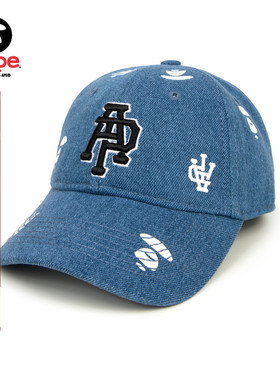 Aape旗舰配饰字母刺绣猿人印花潮流弯沿牛仔鸭舌帽棒球帽5260XAM