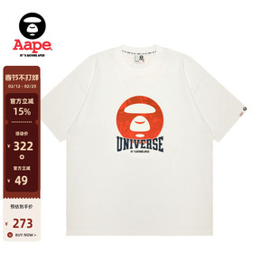 Aape旗舰店男装春夏复古猿人字母图案印花潮流短袖T恤1436XXO