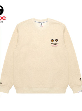 Aape联名BABY MILO STORE男装卡通图案印花圆领加绒卫衣9795XBP