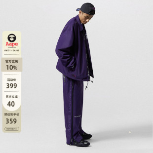 Aape男装 猿人徽章字母印花休闲宽松直筒裤 长裤 6718XXG 秋款