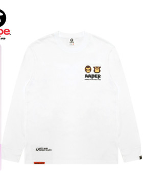 Aape旗舰店男装春季猿人军团徽章休闲潮流长袖T恤1575XXP