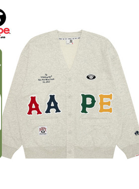 Aape旗舰店男装春夏彩色字母徽章休闲潮流卫衣开衫外套C393XAP