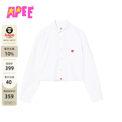 APEE女装心形徽章单口袋长袖衬衫