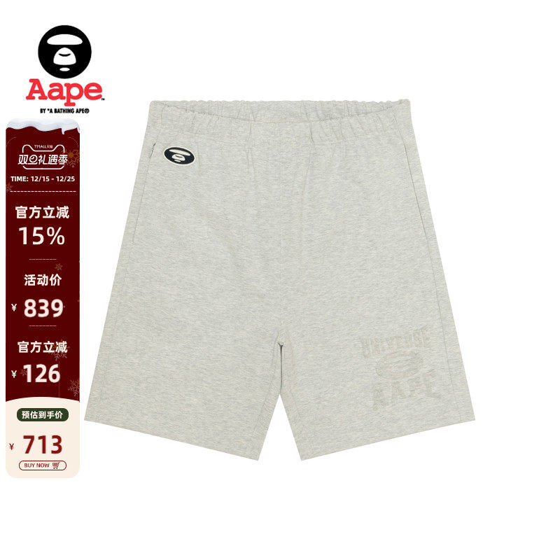 Aape标刺绣美式简约休闲短裤