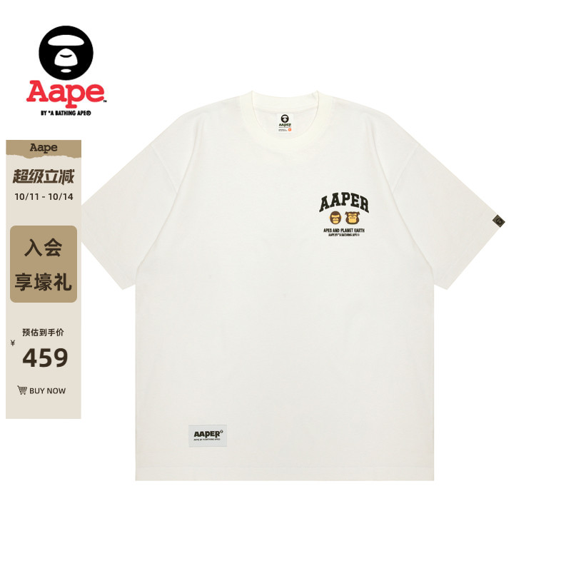 Aape字母刺绣潮流休闲短袖T恤