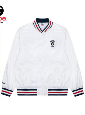 Aape旗舰店男装春秋猿人徽章字母刺绣红色棒球服夹克外套7639XXM