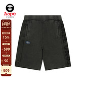 Aape旗舰店男装 春夏猿人徽章水洗做旧复古休闲运动短裤 B685XXO