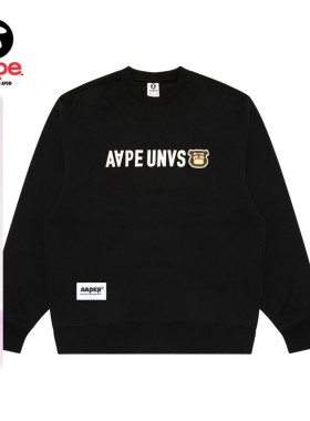 Aape旗舰男装秋冬猿人军团毛巾徽章潮流休闲厚绒圆领卫衣B379XXN