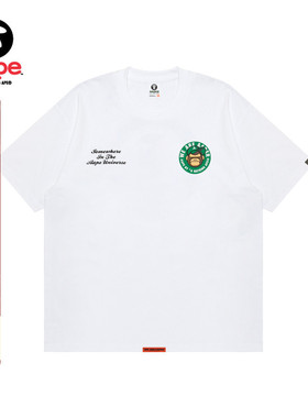 Aape旗舰店男装春夏猿人军团字母印花潮流休闲宽松短袖T恤1495XXM