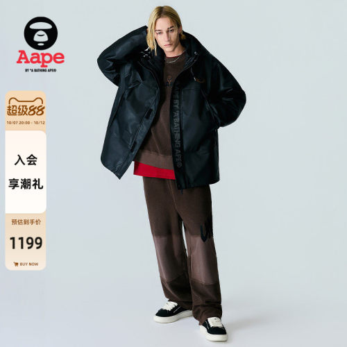 Aape轻底绒面复古简约系带低帮鞋