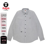 8539XXP 衬衫 Aape旗舰店男装 秋冬小标徽章休闲简约翻领长袖