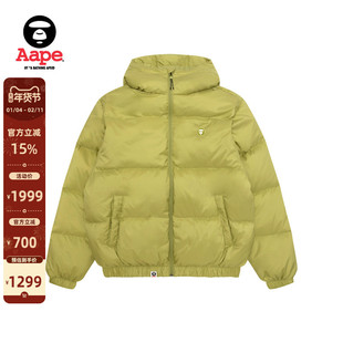 Aape旗舰店男装秋冬小标徽章简约潮流连帽面包羽绒服外套7725XXP