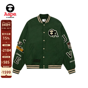 Aape旗舰店男装秋冬校园猿人徽章潮流棒球服夹克外套7742XXP