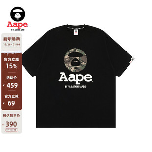 Aape旗舰店男装 T恤1640XXO 春夏迷彩圆章印花休闲潮流短袖