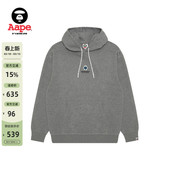Aape旗舰店男装 秋冬扑克徽章字母印花休闲连帽卫衣C351XAP