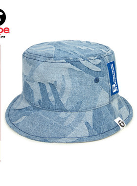 Aape旗舰店配饰猿人水洗牛仔迷彩休闲潮流渔夫帽5264XAM