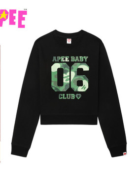 APEE女装秋冬迷彩字母印花圆领卫衣F364A5P