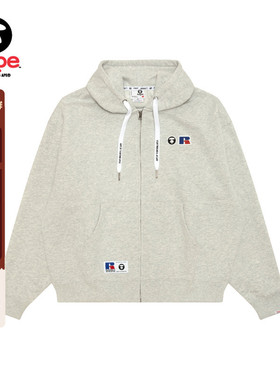 Aape联名RUSSELL男装秋冬经典徽章潮流薄绒卫衣外套9781XXP