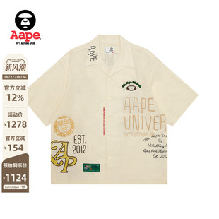 襯衫 8525XXO 春夏猿人涂鴉風刺繡潮流休閑短袖 Aape旗艦店男裝
