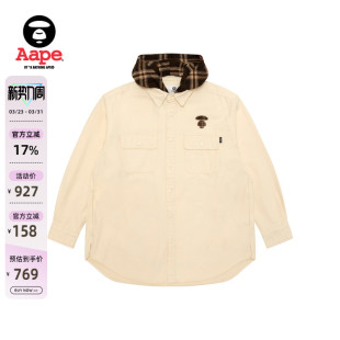 衬衫 Aape旗舰店女装 长袖 可拆卸格纹帽复古美式 8553XXP 春季