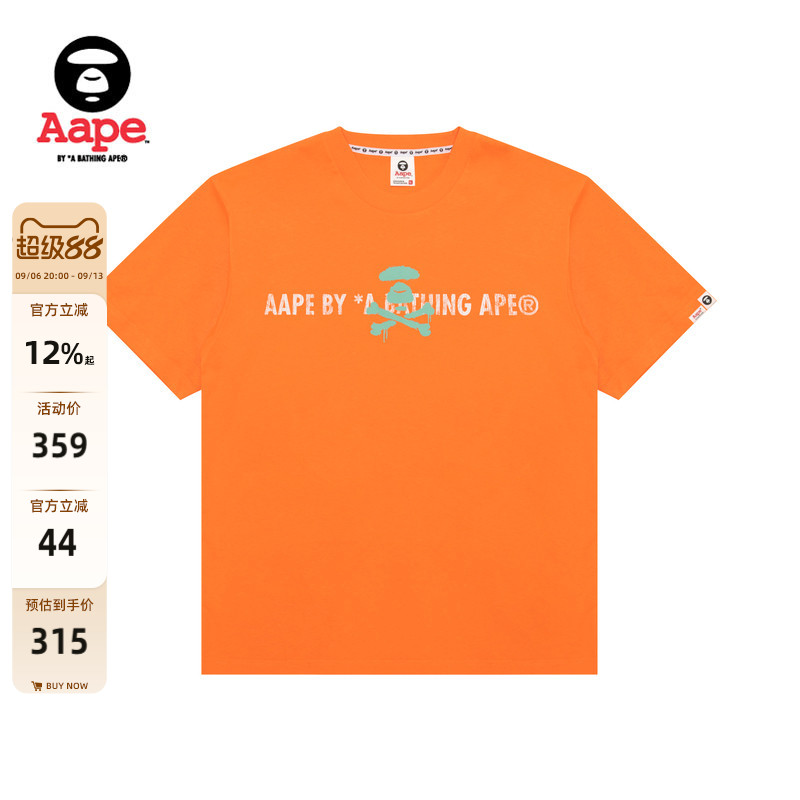 Aape字母涂鸦美式街头舒适T恤图片