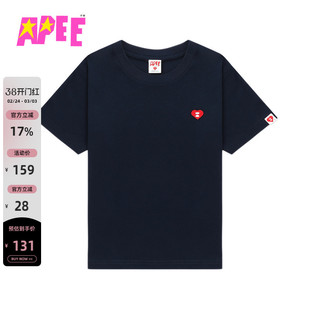 APEE女装秋冬心型刺绣徽章短袖T恤F358A5P