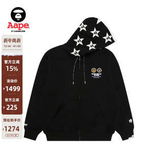 徽章标印花连帽加绒卫衣外套9796XXP STORE男装 Aape联名BABY MILO
