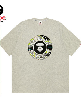 Aape旗舰男装春夏猿人迷彩字母印花休闲宽松潮流短袖T恤1444XAM