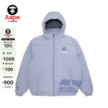 Aape旗舰店男装猿人徽章字母印花连帽保暖羽绒服7594XXL