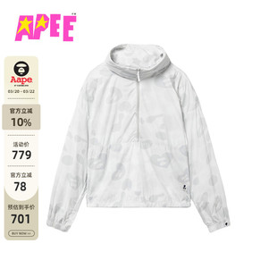 APEE女装春夏宽松半拉链套头迷彩图案薄款外套S203B6Q