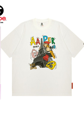 Aape旗舰店男装25春夏猿人军团图案印花潮流宽松短袖T恤1613XXO