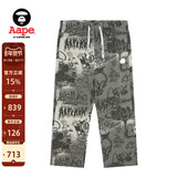 卫裤 Aape旗舰店男装 25春夏猿人街头喷墨涂鸦休闲潮流长裤 C603XAO